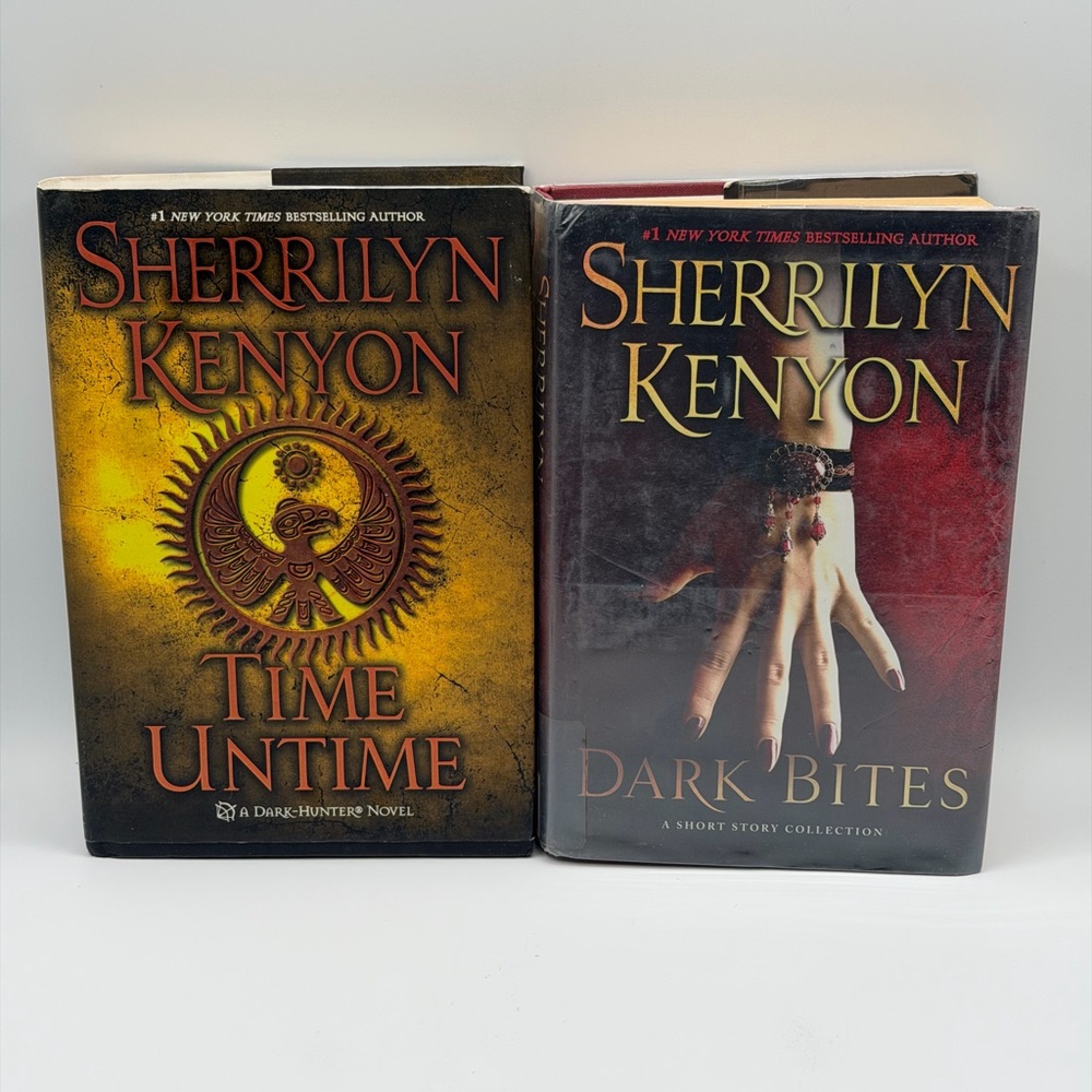 Lot of 2 Sherrilyn Kenyon Hardcover Novel Books - Time Untime & Dark Bites